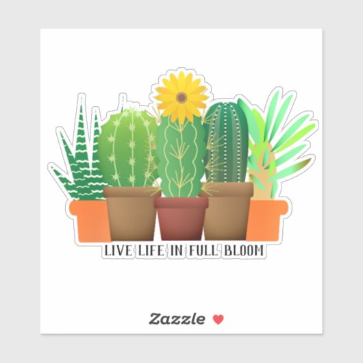 Ermutigung Cactus Custom-Cut Vinyl Sticker (Blatt)