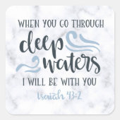Ermutigung Christlicher Tiefseegewässer ✝️ Bibelve Quadratischer Aufkleber (Vorderseite)