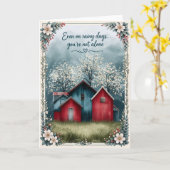 Ermutigung | Cottage Häuser Gruß Karte (Gelbe Blume)
