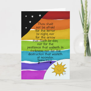 Ermutigung, Covid-19-Virus, Regenbogen, Psalmen 91 Karte