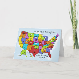 Ermutigung Covid 19 Virus, United Staaten Shows Karte