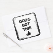 Ermutigung: Das hat Gott Got Quadratischer Aufkleber (Umschlag)