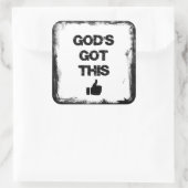 Ermutigung: Das hat Gott Got Quadratischer Aufkleber (Tasche)