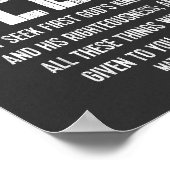 Ermutigung der Bibel, Schrift Matthew 6:33 Poster (Ecke)