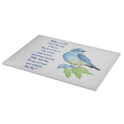 Ermutigung der Bibelschrift Matthew Bluebird Schneidebrett (Ecke)