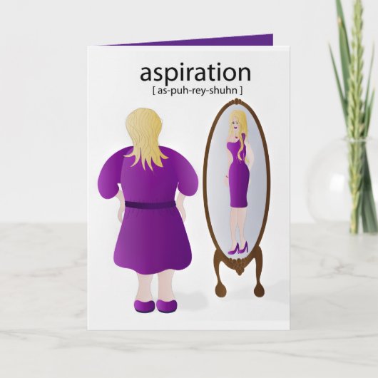 Ermutigung der Frau mit verlorenem Gewicht in Spie Karte (Vorderseite)