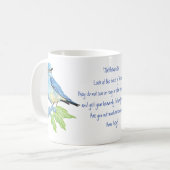 Ermutigung der Schrift Matthew 6:26, Vögel Kaffeetasse (Vorderseite Links)