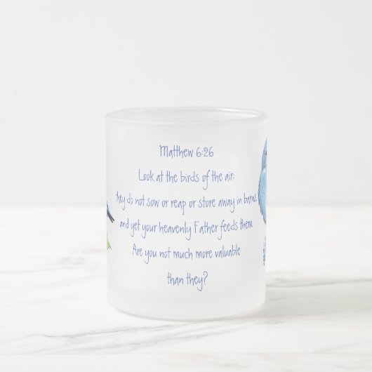 Ermutigung der Schrift Matthew 6:26, Vogelkunst Mattglastasse (Mittel)