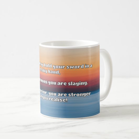 Ermutigung des Empath Warrior zu einem positiven Z Kaffeetasse (VorderseiteRechts)