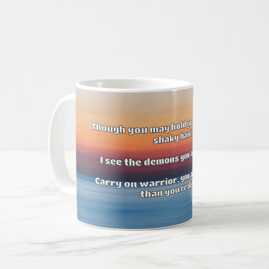 Ermutigung des Empath Warrior zu einem positiven Z Kaffeetasse (Vorderseite Links)