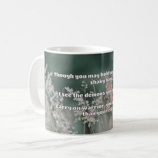 Ermutigung des Empath Warrior zu einem positiven Z Kaffeetasse (Vorderseite Links)