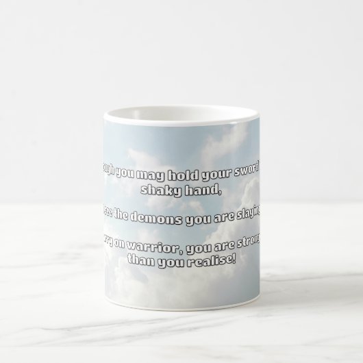 Ermutigung des Empath Warrior zu einem positiven Z Kaffeetasse (Mittel)