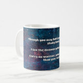 Ermutigung des Empath Warrior zu einem positiven Z Kaffeetasse (Vorderseite Links)