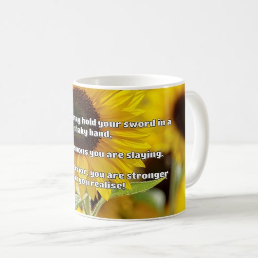 Ermutigung des Empath Warrior zu einem positiven Z Kaffeetasse (VorderseiteRechts)