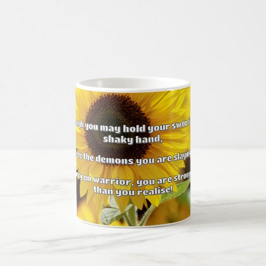 Ermutigung des Empath Warrior zu einem positiven Z Kaffeetasse (Mittel)