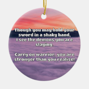 Ermutigung des Empath Warrior zu einem positiven Z Keramik Ornament