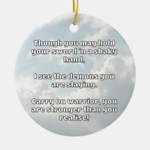Ermutigung des Empath Warrior zu einem positiven Z Keramik Ornament