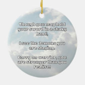 Ermutigung des Empath Warrior zu einem positiven Z Keramik Ornament (Hinten)