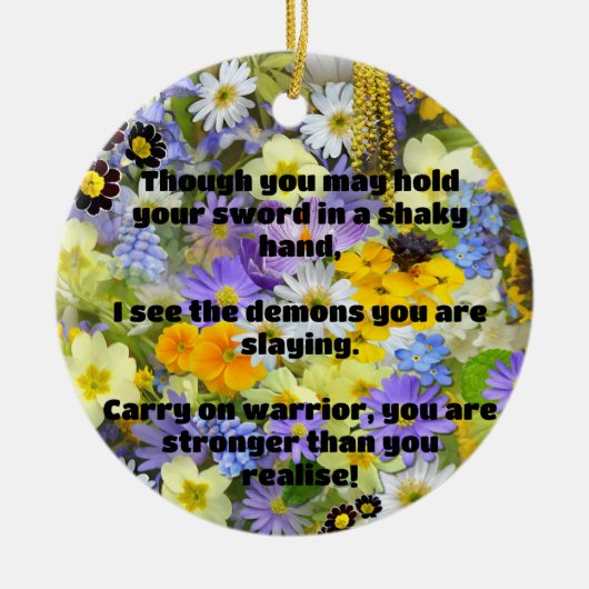 Ermutigung des Empath Warrior zu einem positiven Z Keramik Ornament (Vorne)