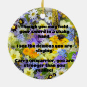 Ermutigung des Empath Warrior zu einem positiven Z Keramik Ornament (Hinten)