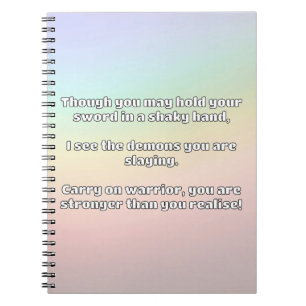 Ermutigung des Empath Warrior zu einem positiven Z Notizblock