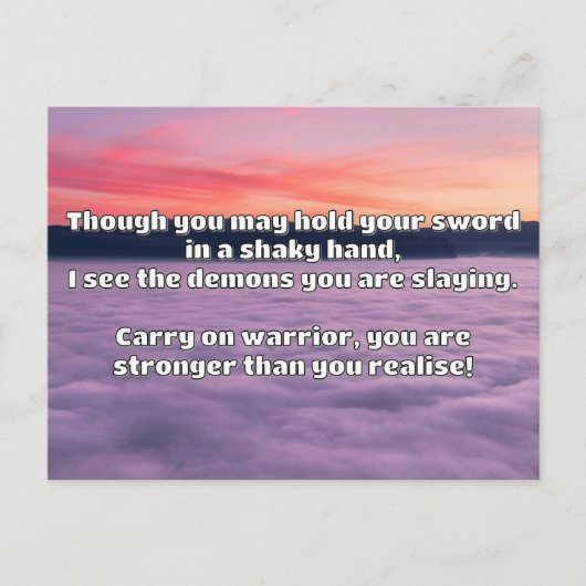 Ermutigung des Empath Warrior zu einem positiven Z Postkarte (Vorderseite)