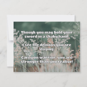 Ermutigung des Empath Warrior zu einem positiven Z Postkarte
