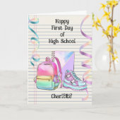 Ermutigung des ersten Tages der High School Karte (Gelbe Blume)