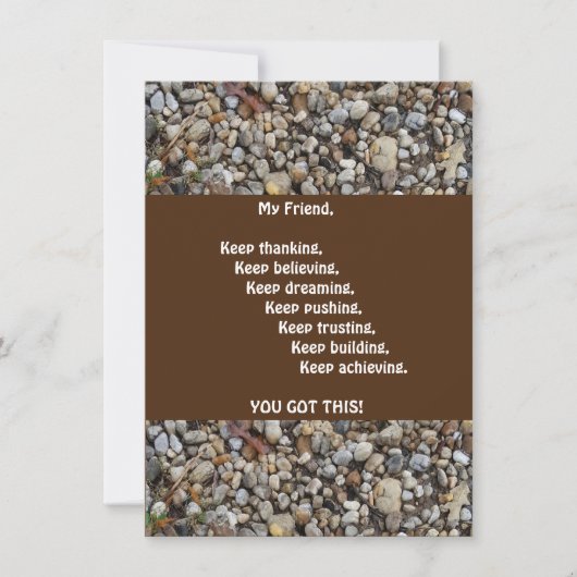 Ermutigung einer leeren Grußkarte (Vorderseite)