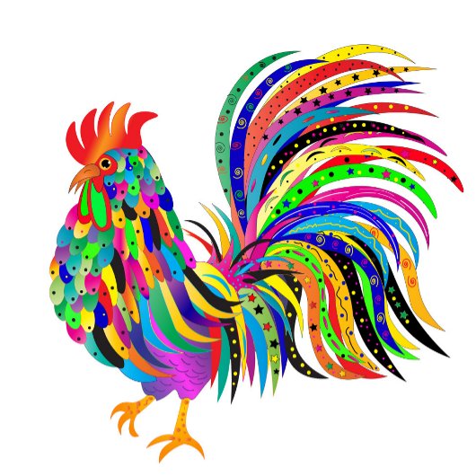 Ermutigung eines hellen Abstrakten Rooster Kaleido Karte