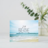 Ermutigung einfach am Strand atmen Postkarte (Stehend Vorderseite)