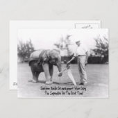 Ermutigung - Elephant Playing Golf Postkarte (Vorne/Hinten)