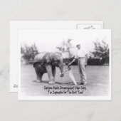 Ermutigung - Elephant Playing Golf Postkarte (Vorne/Hinten)