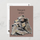 Ermutigung, gut werden, Krebs, Schluckauf der Bäre Postkarte (Vorne/Hinten)