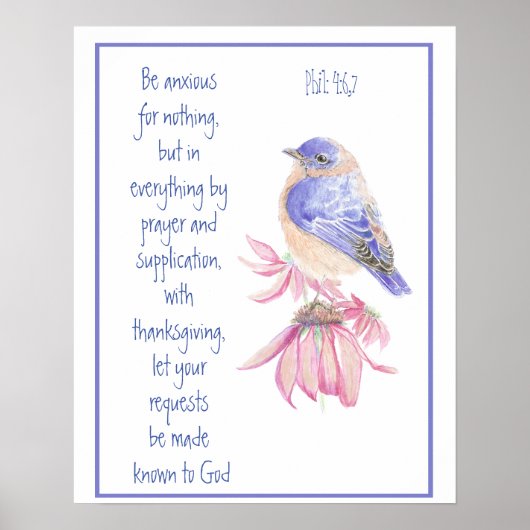 Ermutigung, Heilige Schrift Bluebird Poster (Vorne)