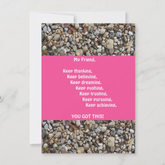 Ermutigung ihrer flachen Grußkarte (Vorderseite)