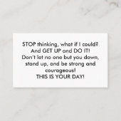 Ermutigung KARTE! Visitenkarte (Vorderseite)