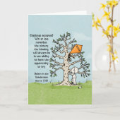 Ermutigung Kleiner Junge in einem Baum Karte (Gelbe Blume)