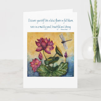 Ermutigung Lotus Art Grußkarte Karte