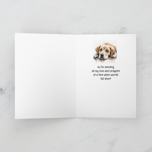 Ermutigung oder Niedlicher trauriger Hund Karte (Innenseite)