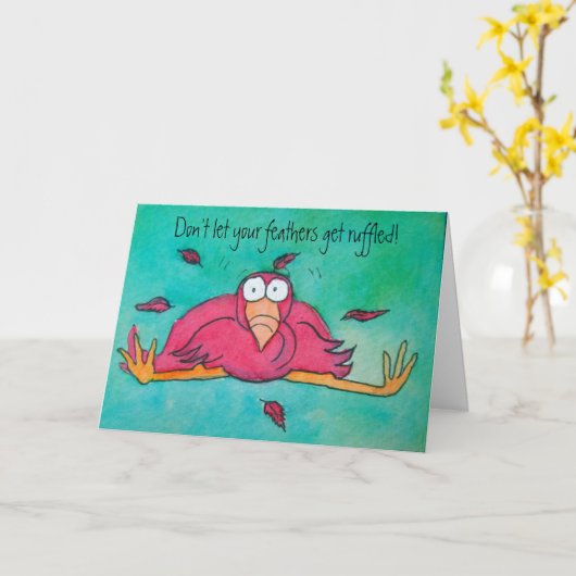 Ermutigung Pnk Flamingo Funny Spaß Card Karte (Gelbe Blume)