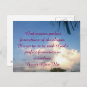 ERMUTIGUNG POST-KARTE "GEBEN SIE NIEMALS AUF GOTT  POSTKARTE (Vorne/Hinten)