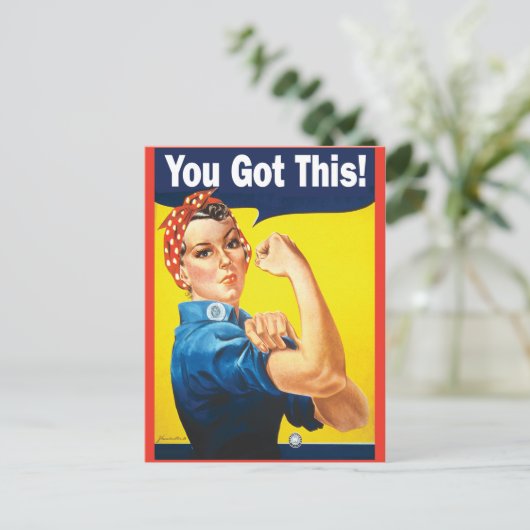 Ermutigung Rosie mit Ihnen Got Postkarte (Stehend Vorderseite)