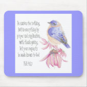 Ermutigung, Schrift, fröhlicher Bluebird Mousepad (Vorne)