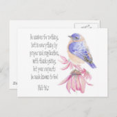 Ermutigung, Schrift, fröhlicher Bluebird Postkarte (Vorne/Hinten)