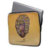 Ermutigung schwarzer Frauen, gelbes Gold Laptopschutzhülle (Vorderseite Links)