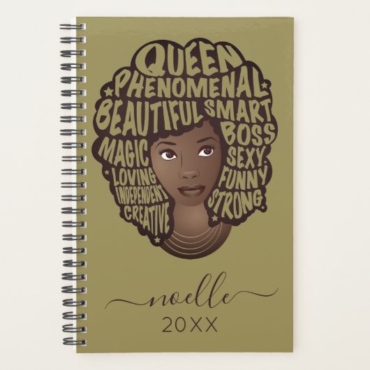 Ermutigung schwarzer Frauen, grün leben Planer (Vorderseite)