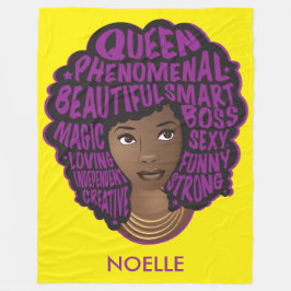 Ermutigung schwarzer Frauen, Lila und gelb Fleecedecke