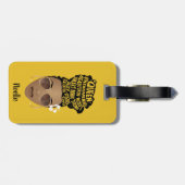 Ermutigung schwarzer Frauen, Naturhaar, Senf Gepäckanhänger (Rückseite horizontal)