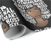 Ermutigung schwarzer Frauen, natürliche Haare Schö Geschenkpapier (Rolleneckpunkt)